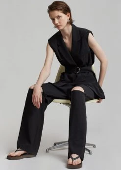 Blossom Hani Belted Vest - Black CLOTHING