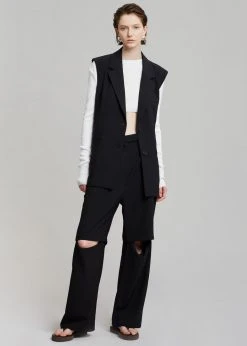 Blossom Hani Belted Vest - Black CLOTHING