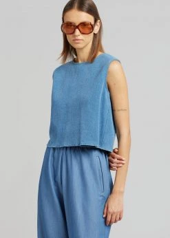 Siento Harper Vest - Medium Wash CLOTHING