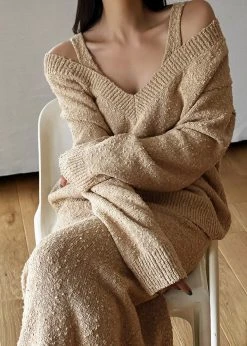 Paper Moon Hart V-Neck Sweater - Sahara