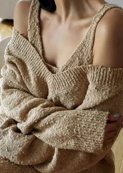 Paper Moon Hart V-Neck Sweater - Sahara