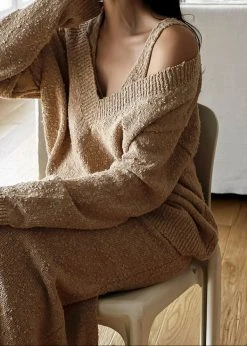 Paper Moon Hart V-Neck Sweater - Sahara