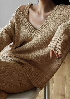 Paper Moon Hart V-Neck Sweater - Sahara