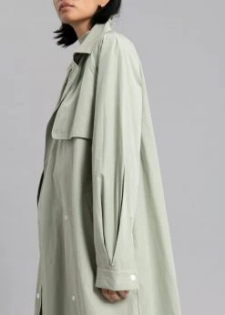 Inni Hattie Trench Coat - Sage CLOTHING