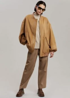 The Frankie Shop CLOTHING Hedy Bomber Jacket - Caramel 25 The Frankie Shop CLOTHING Hedy Bomber Jacket - Caramel
