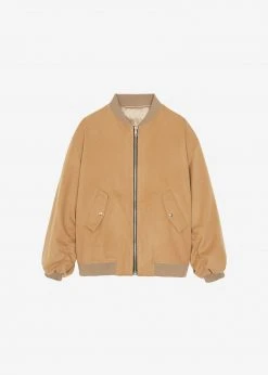 The Frankie Shop CLOTHING Hedy Bomber Jacket - Caramel 39 The Frankie Shop CLOTHING Hedy Bomber Jacket - Caramel
