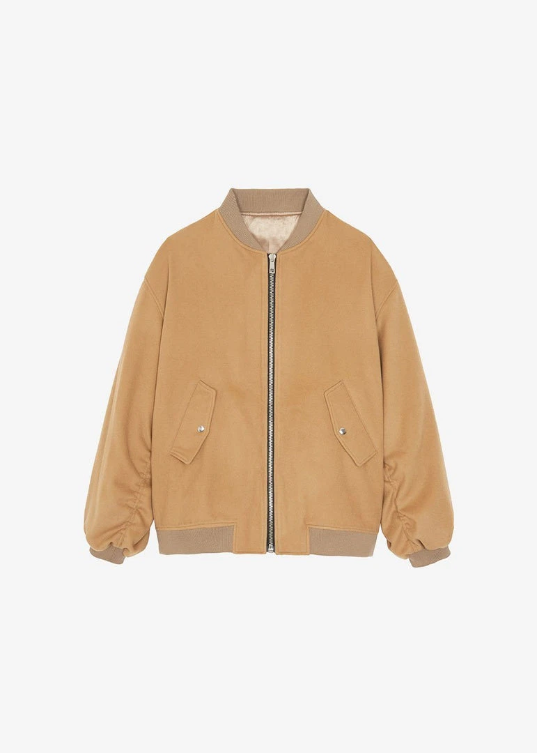 The Frankie Shop CLOTHING Hedy Bomber Jacket - Caramel 20 The Frankie Shop CLOTHING Hedy Bomber Jacket - Caramel