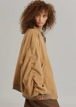 The Frankie Shop CLOTHING Hedy Bomber Jacket - Caramel 26 The Frankie Shop CLOTHING Hedy Bomber Jacket - Caramel