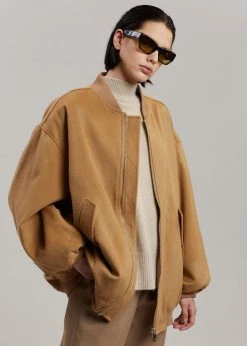 The Frankie Shop CLOTHING Hedy Bomber Jacket - Caramel