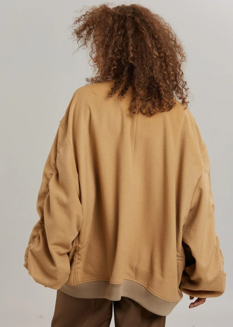 The Frankie Shop CLOTHING Hedy Bomber Jacket - Caramel 19 The Frankie Shop CLOTHING Hedy Bomber Jacket - Caramel