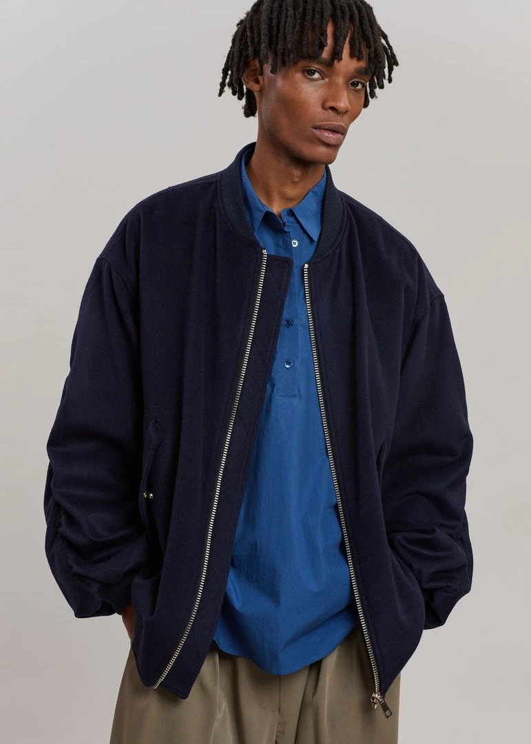 The Frankie Shop Hedy Bomber Jacket - Deep Navy 1 The Frankie Shop Hedy Bomber Jacket - Deep Navy