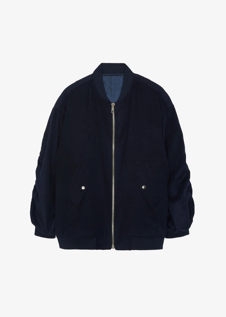 The Frankie Shop Hedy Bomber Jacket - Deep Navy 7 The Frankie Shop Hedy Bomber Jacket - Deep Navy