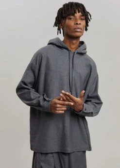 The Frankie Shop Heith Flanelle Hoodie - Charcoal Men