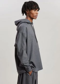 The Frankie Shop Heith Flanelle Hoodie - Charcoal Men