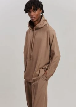 The Frankie Shop Heith Flanelle Hoodie - Hazelnut Men