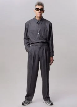 The Frankie Shop Heith Flanelle Suit Pants - Charcoal Men