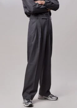 The Frankie Shop Heith Flanelle Suit Pants - Charcoal Men