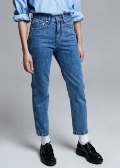 Breathe CLOTHING High Rise Slim Tapered Jean - Worn Wash