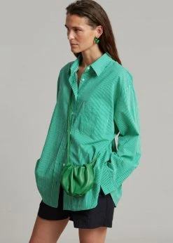 The Frankie Shop Idun Shirt - Emerald Stripe