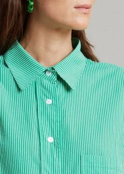 The Frankie Shop Idun Shirt - Emerald Stripe