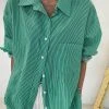 The Frankie Shop Idun Shirt - Emerald Stripe
