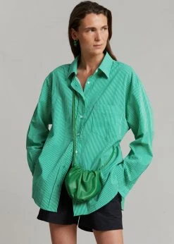 The Frankie Shop Idun Shirt - Emerald Stripe