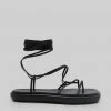 Ilio Smeraldo Géraldine Boublil Lace Up Flat Sandal - Black