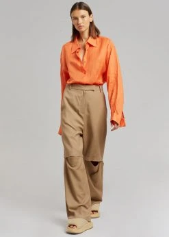 Blossom Irina Slit Pants - Camel