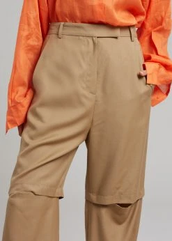 Blossom Irina Slit Pants - Camel