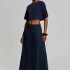 The Frankie Shop Iris Midi Skirt - Dark Indigo CLOTHING