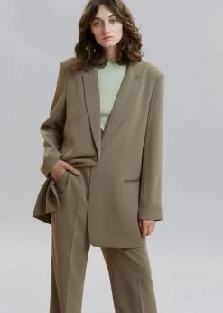 The Frankie Shop Isla Tailored Trousers - Coriander CLOTHING