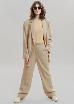 The Frankie Shop CLOTHING Isla Tailored Trousers - Natural 14 The Frankie Shop CLOTHING Isla Tailored Trousers - Natural