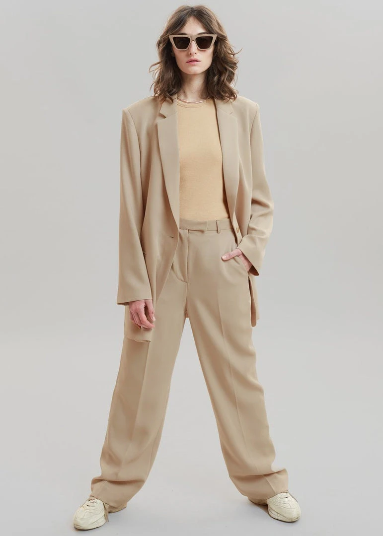 The Frankie Shop CLOTHING Isla Tailored Trousers - Natural 6 The Frankie Shop CLOTHING Isla Tailored Trousers - Natural
