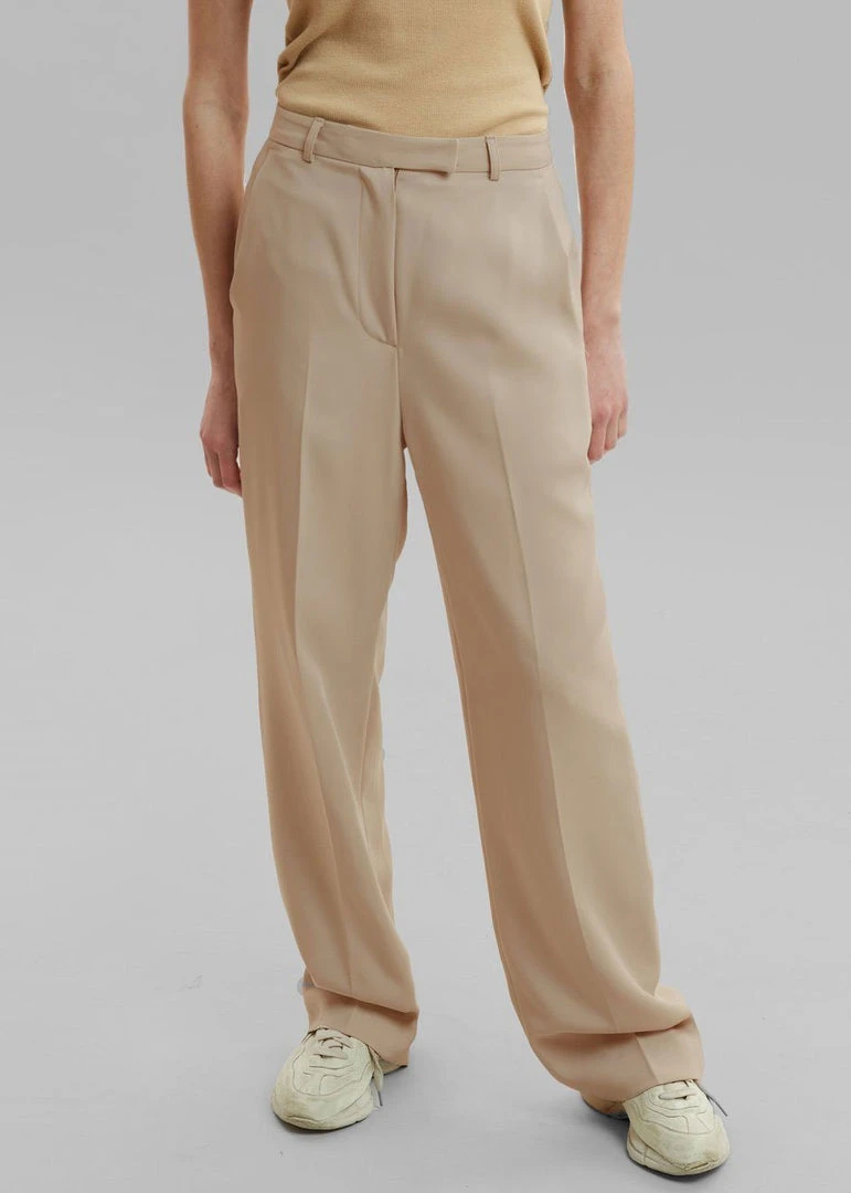 The Frankie Shop CLOTHING Isla Tailored Trousers - Natural 3 The Frankie Shop CLOTHING Isla Tailored Trousers - Natural