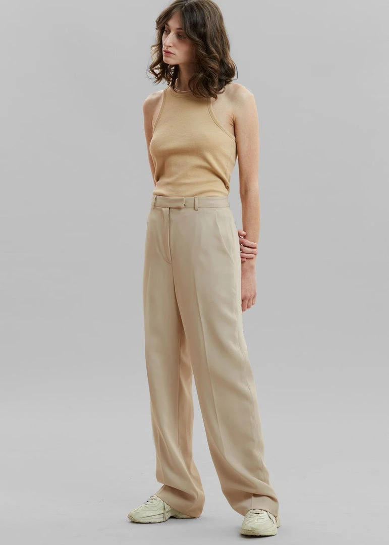 The Frankie Shop CLOTHING Isla Tailored Trousers - Natural 2 The Frankie Shop CLOTHING Isla Tailored Trousers - Natural