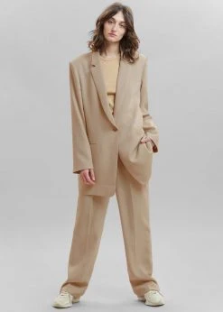The Frankie Shop CLOTHING Isla Tailored Trousers - Natural 15 The Frankie Shop CLOTHING Isla Tailored Trousers - Natural