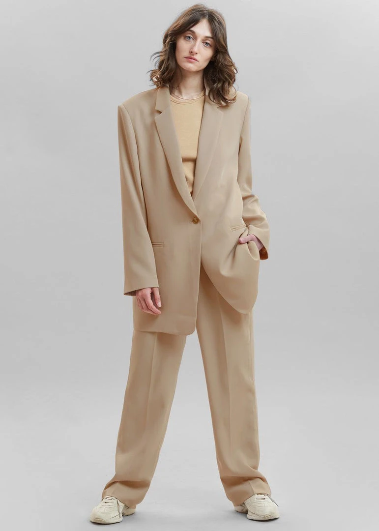 The Frankie Shop CLOTHING Isla Tailored Trousers - Natural 7 The Frankie Shop CLOTHING Isla Tailored Trousers - Natural