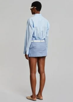 The Frankie Shop Isle Linen Mini Skirt - Light Blue 11 The Frankie Shop Isle Linen Mini Skirt - Light Blue