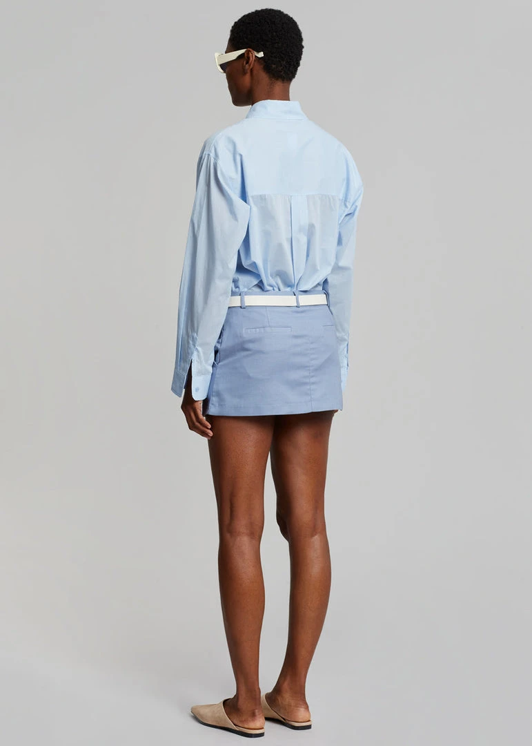 The Frankie Shop Isle Linen Mini Skirt - Light Blue 3 The Frankie Shop Isle Linen Mini Skirt - Light Blue