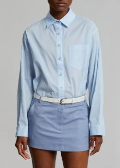 The Frankie Shop Isle Linen Mini Skirt - Light Blue 13 The Frankie Shop Isle Linen Mini Skirt - Light Blue