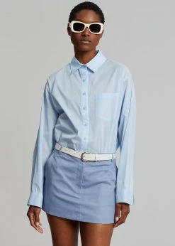 The Frankie Shop Isle Linen Mini Skirt - Light Blue 15 The Frankie Shop Isle Linen Mini Skirt - Light Blue