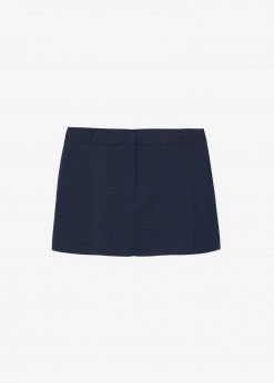 The Frankie Shop CLOTHING Isle Linen Mini Skirt - Navy