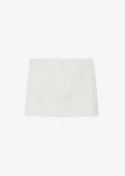 The Frankie Shop CLOTHING Isle Linen Mini Skirt - Oat Melange