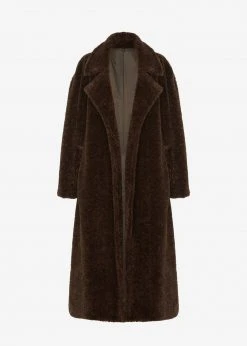 The Frankie Shop CLOTHING Jade Fuzzy Coat - Java 13 The Frankie Shop CLOTHING Jade Fuzzy Coat - Java