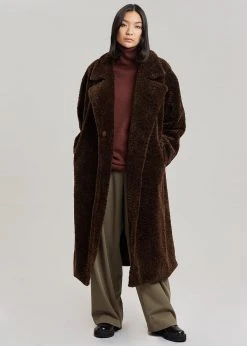 The Frankie Shop CLOTHING Jade Fuzzy Coat - Java 11 The Frankie Shop CLOTHING Jade Fuzzy Coat - Java