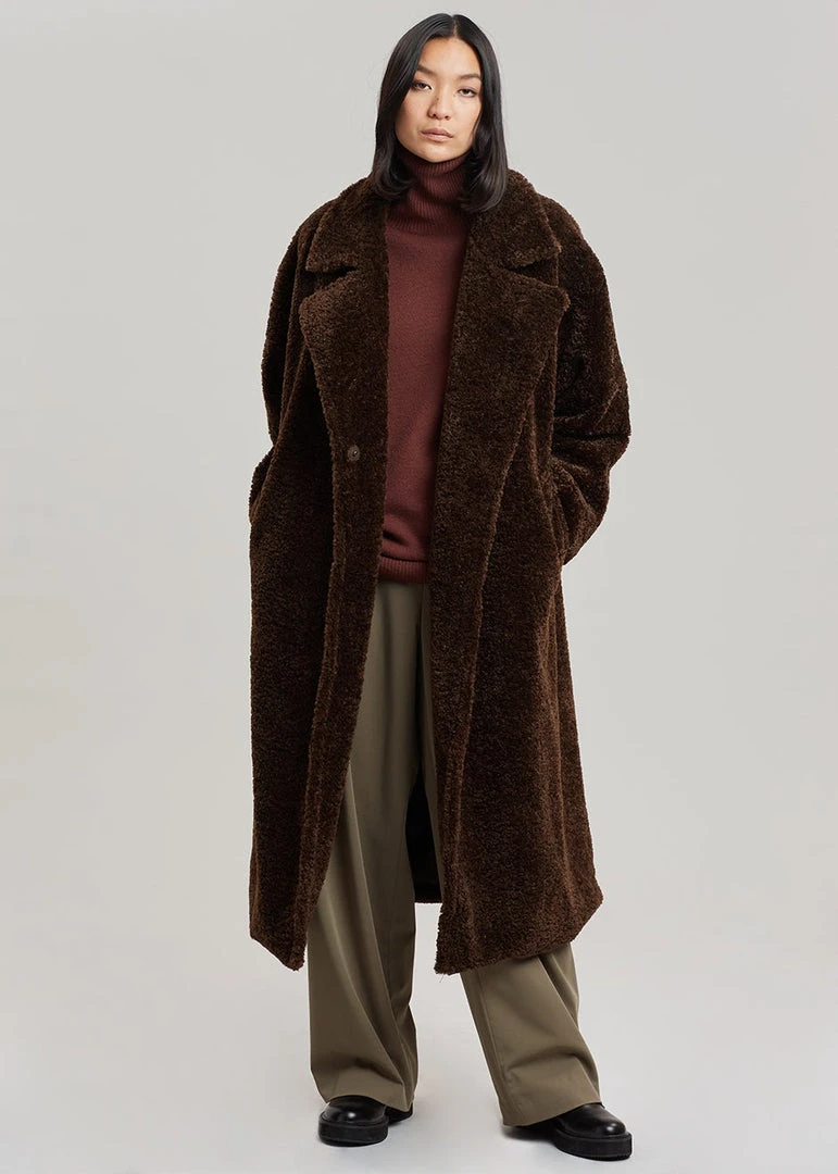 The Frankie Shop CLOTHING Jade Fuzzy Coat - Java 5 The Frankie Shop CLOTHING Jade Fuzzy Coat - Java