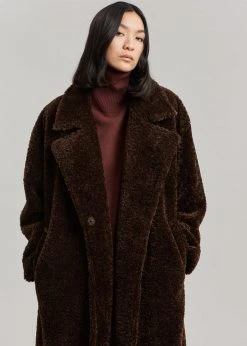 The Frankie Shop CLOTHING Jade Fuzzy Coat - Java