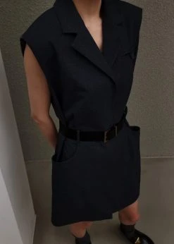 Inch Jahe Vest Dress - Navy 19 Inch Jahe Vest Dress - Navy