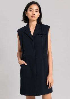 Inch Jahe Vest Dress - Navy 18 Inch Jahe Vest Dress - Navy