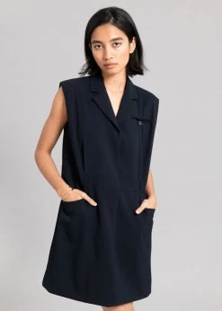 Inch Jahe Vest Dress - Navy 14 Inch Jahe Vest Dress - Navy